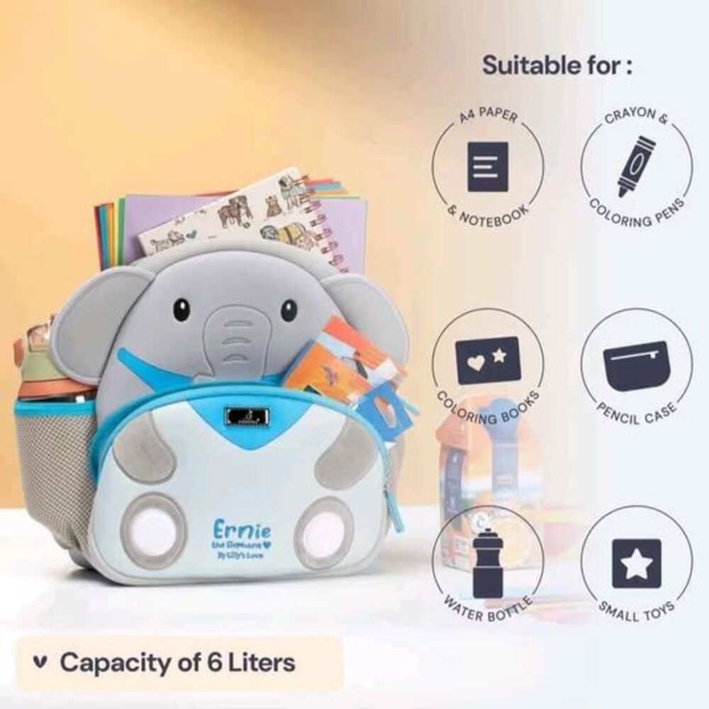 BabbleRoo Ernie the Elephant Kids / Toddler Backpack - NEW - Picture 9 of 10